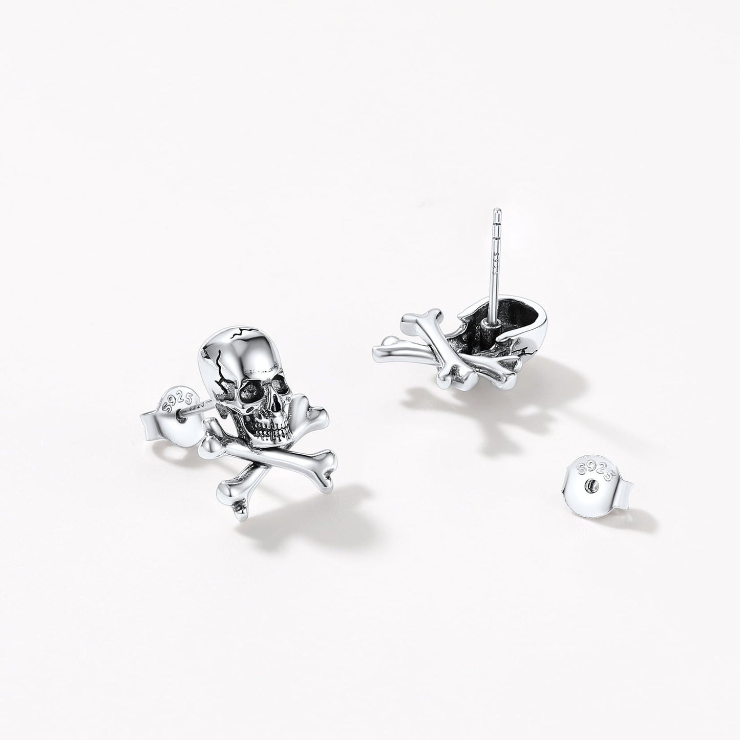 Punk Skull Crossbones Stud Earrings for