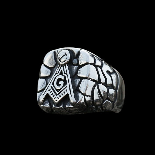 Ag Stone Masonic Ring