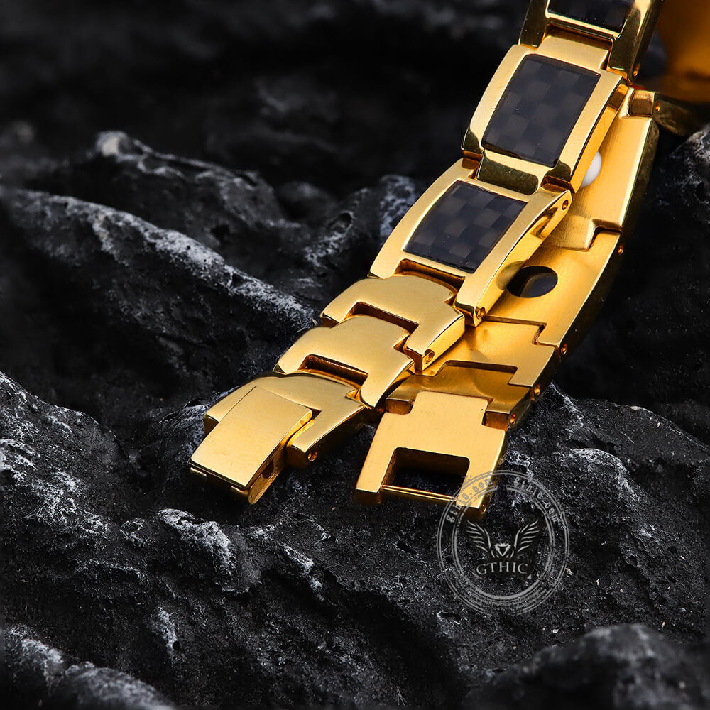 Ag Fiber Germanium Stone Stainless Steel Bracelet