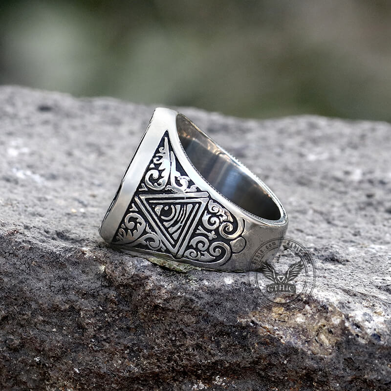 Ag Skull Stainless Steel Mason Ring