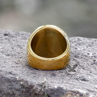 Ag Skull Stainless Steel Mason Ring