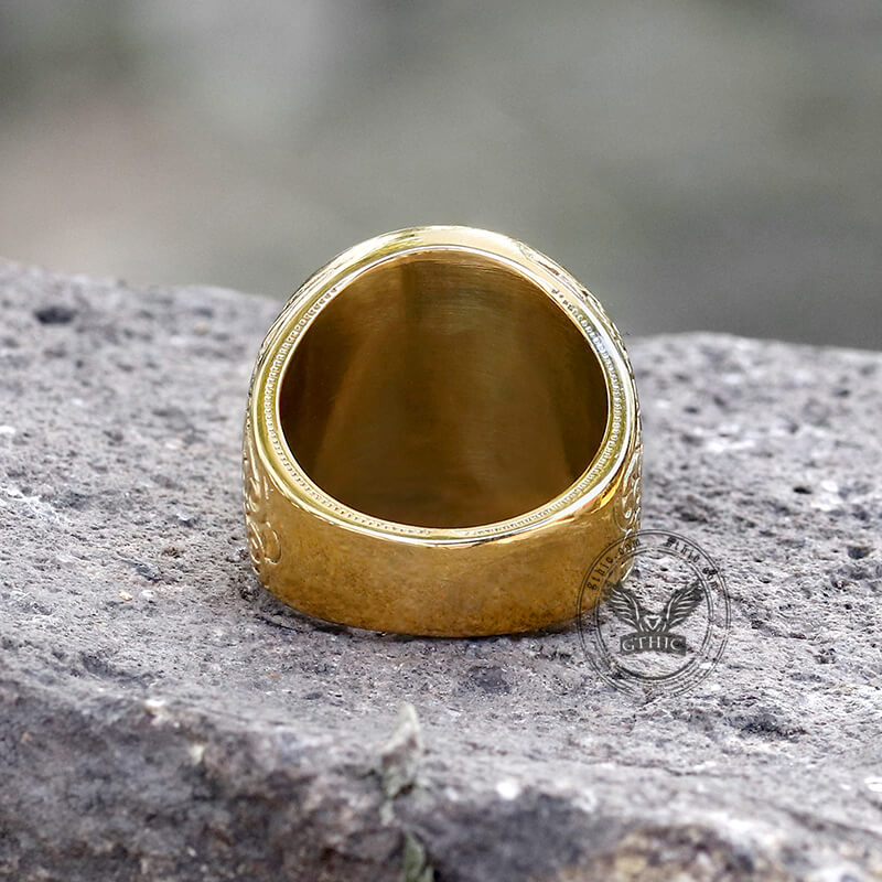 Ag Skull Stainless Steel Mason Ring