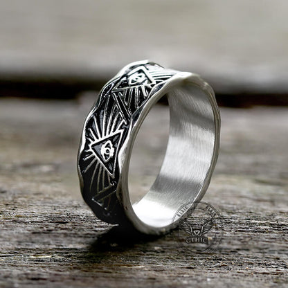 All-seeing Eye Stainless Steel Band Ring