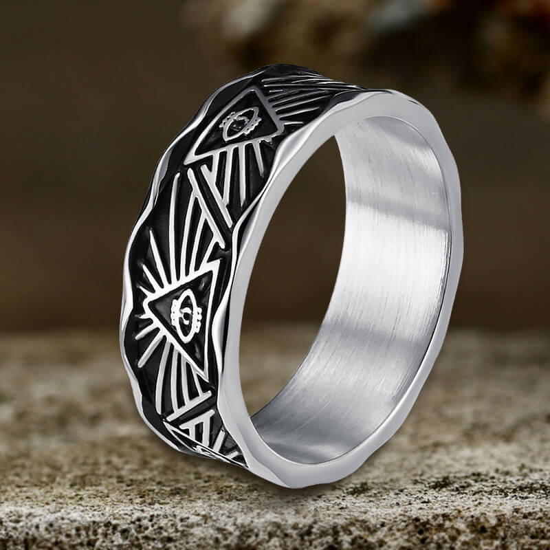 All-seeing Eye Stainless Steel Band Ring