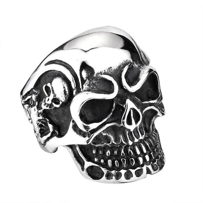 Alternative Big Tripple Skull Ring / Rock Style Stainless Steel Biker Jewelry