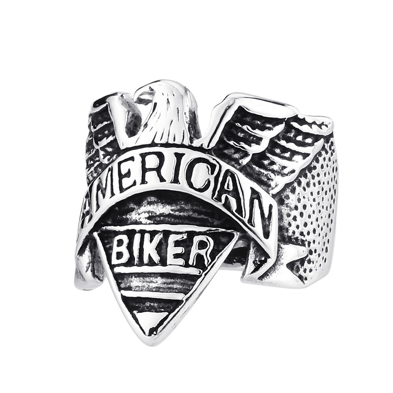 American Biker Eagle Ring / Stainless Steel Rock / Personality Signet Jewelry