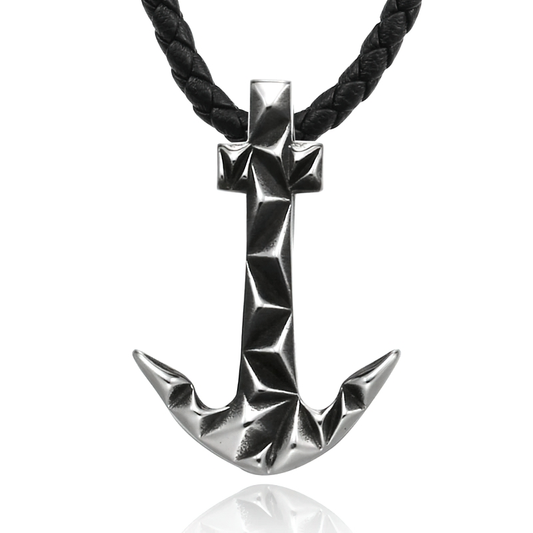 Anchor-shaped Pendant of Stainless Steel / Stylish Necklace / Gothic Accessories