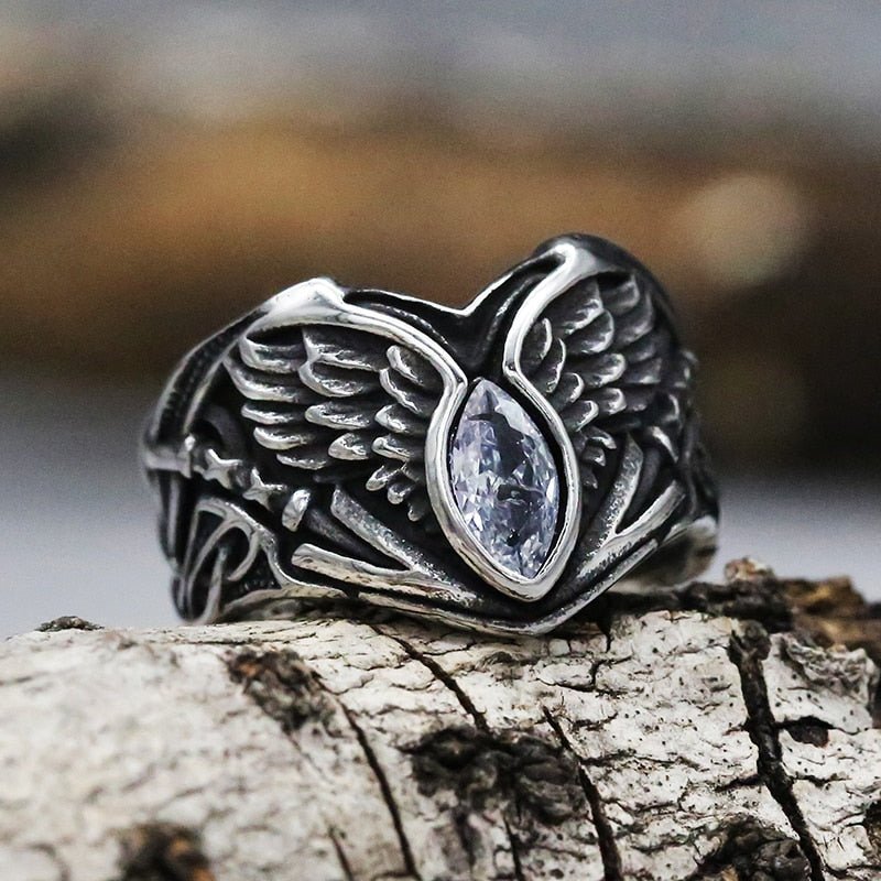 Fallen Angel Wing Demon Eye Ring