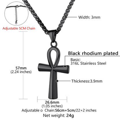 Egyptian Coptic Ankh Cross Necklace for