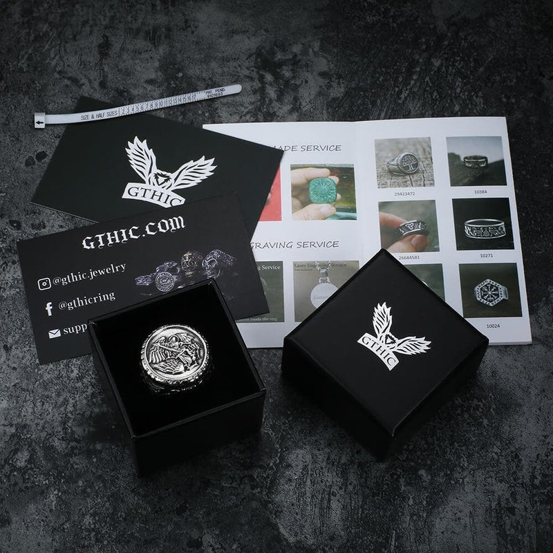 Archangel Saint Michael Stainless Steel ’s Ring Handcrafted