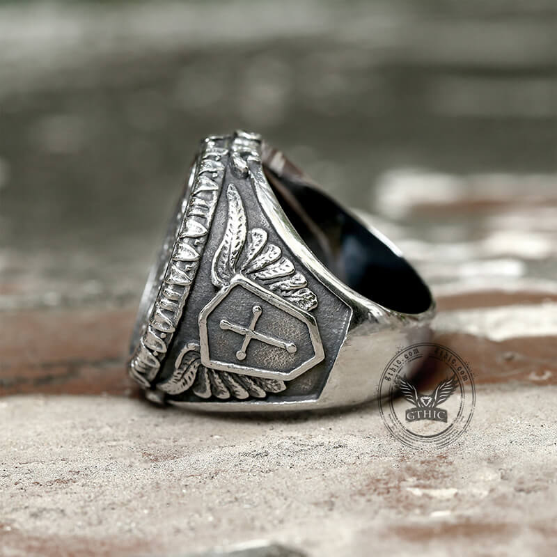 Archangel Saint Michael Stainless Steel ’s Ring Handcrafted