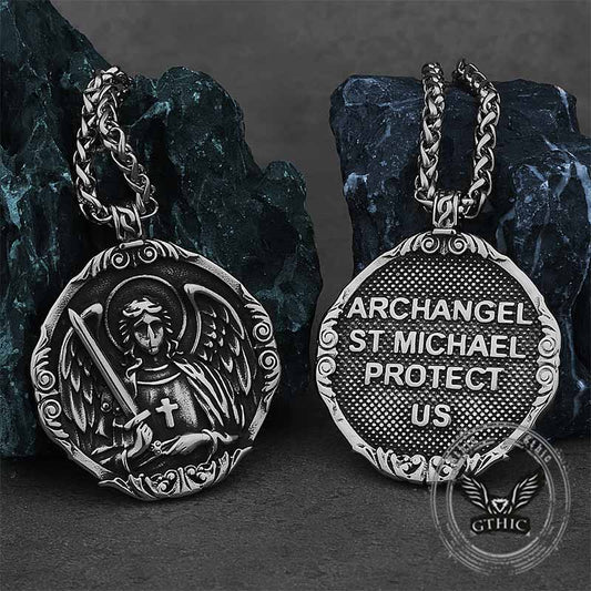 Archangel St. Michael Protects Us Stainless Steel Pendant