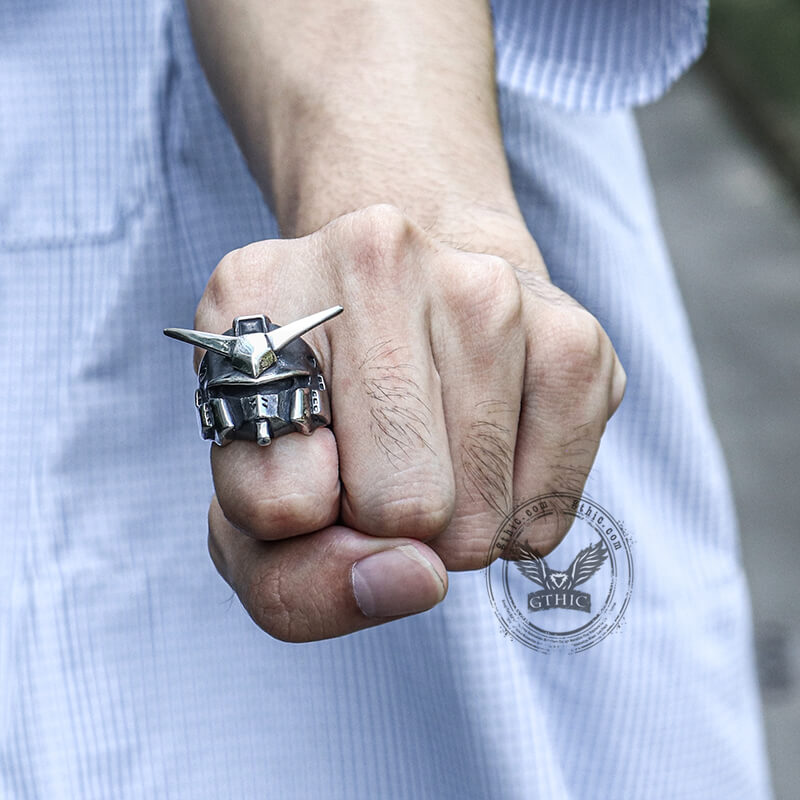 Armor Helmet Sterling Silver Ring