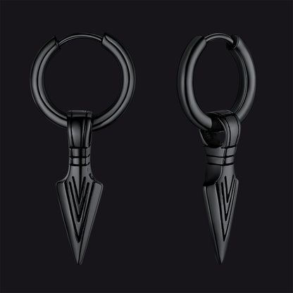 Viking Earrings for – Arrowhead Spear Gungnir Drop Hoop Earrings