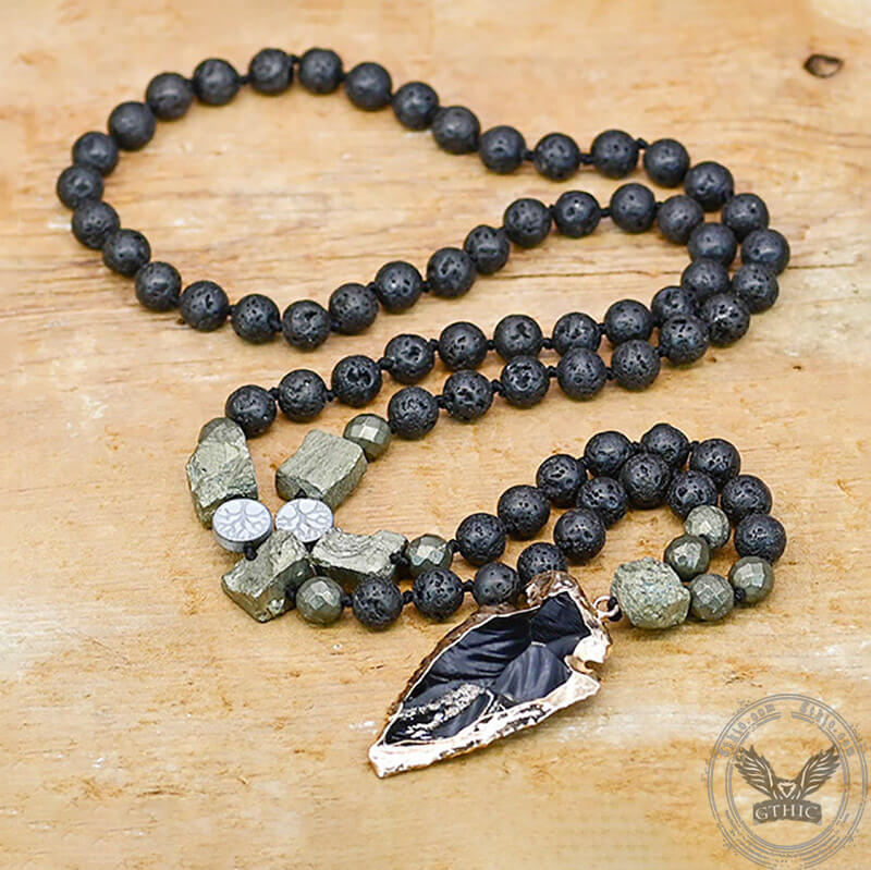 83 Cm Arrow Natural Stone Viking Pendant