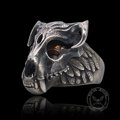 Aztec Jaguar Warrior Sterling Silver Ring