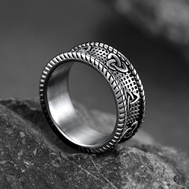 Viking Celtic Knot Stainless Steel Band Ring for