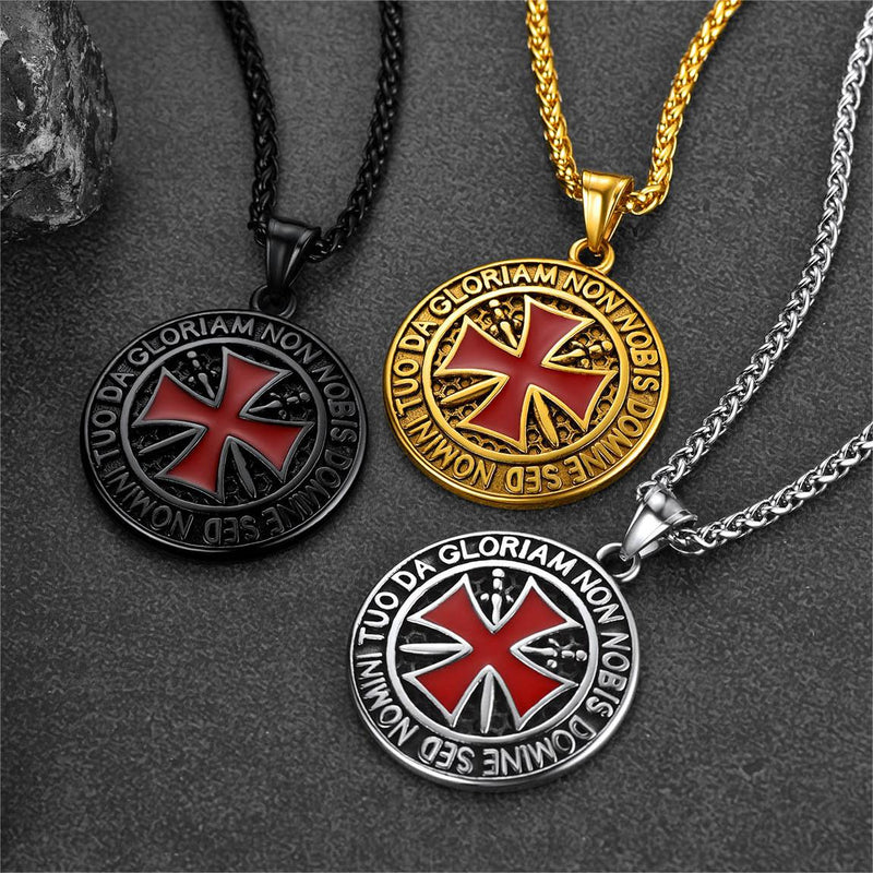 Knights Templar Cross Medallion Necklace for