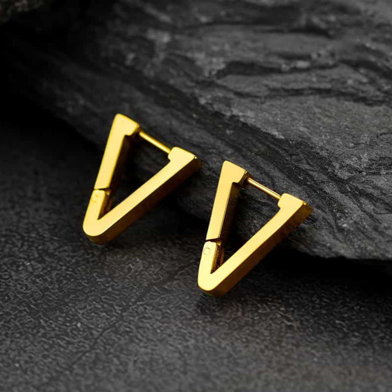 Classic Triangle Huggie Hoop Earrings for