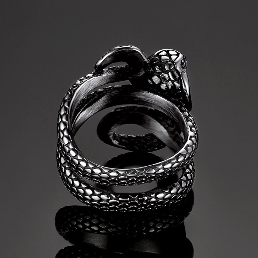 Gothic Punk Cobra Snake Ring for