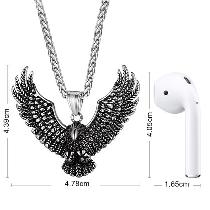Faithheart Eagle Necklace Stainless Steel Pendant for