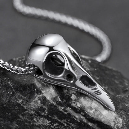 Viking Raven Skull Necklace for