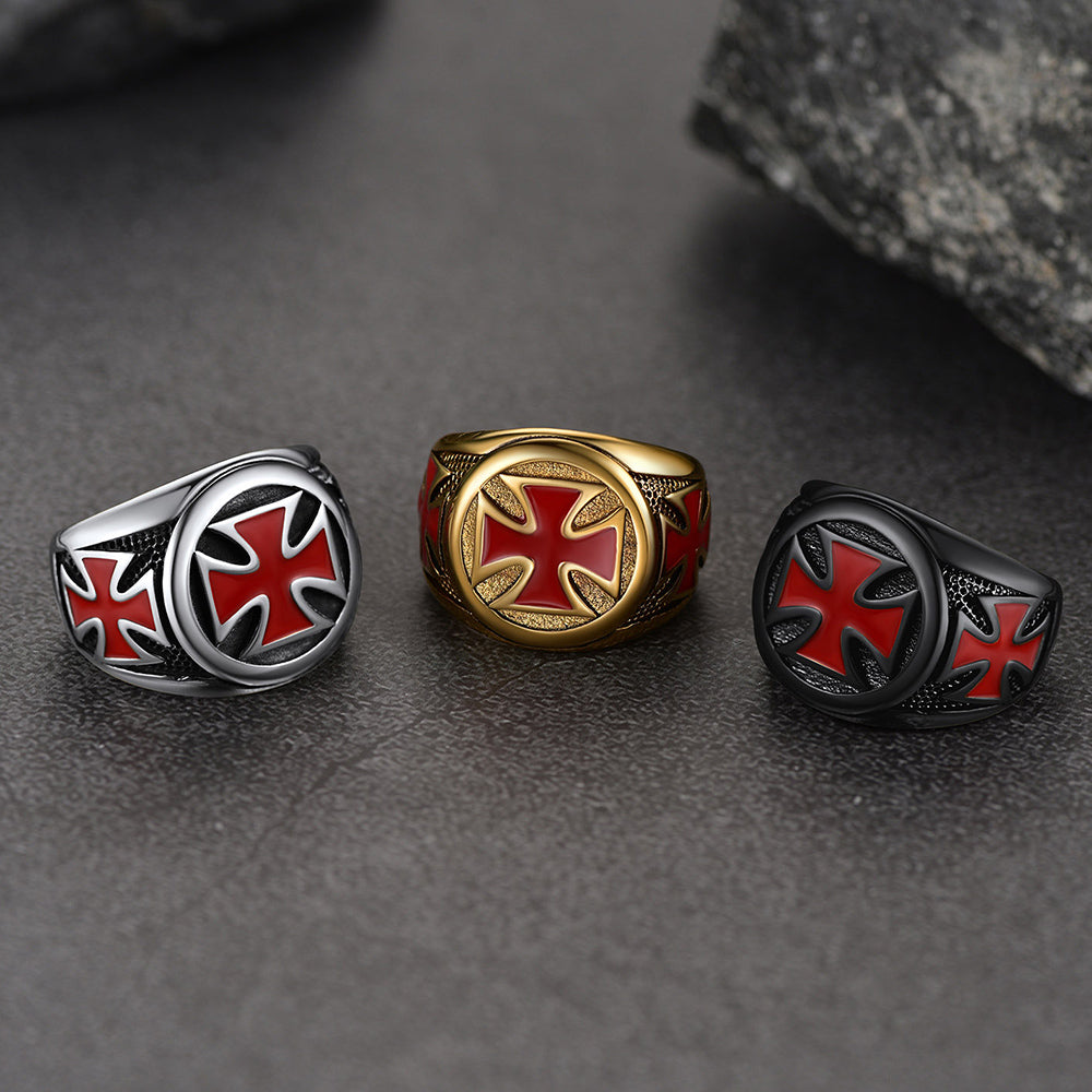 Christian Knights Templar Cross Ring for