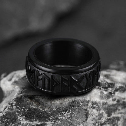 Norse Viking Rune Fidget Anxiety Band Ring for