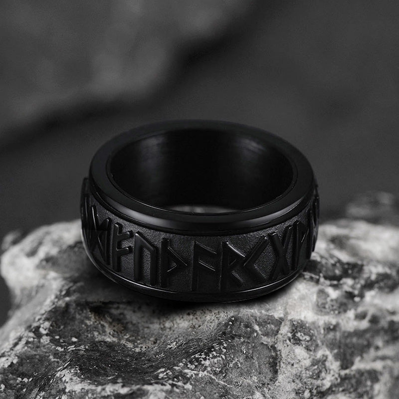Norse Viking Rune Fidget Anxiety Band Ring for