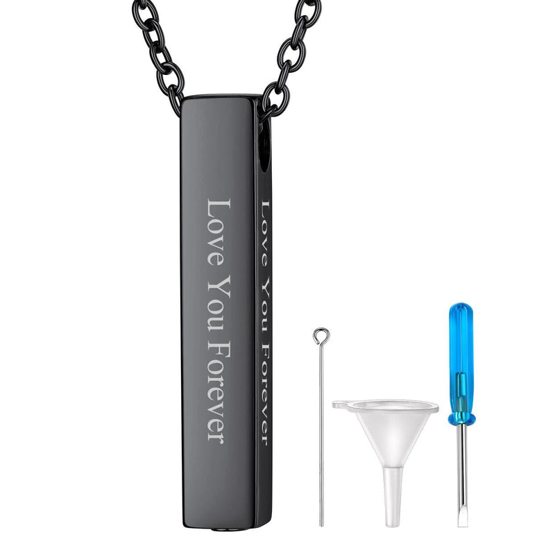 Engraved Bar Urn Necklace for Ashes Cremation Jewlery for