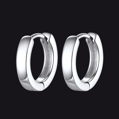 Sterling Silver Huggie Hoop Classic Earrings for