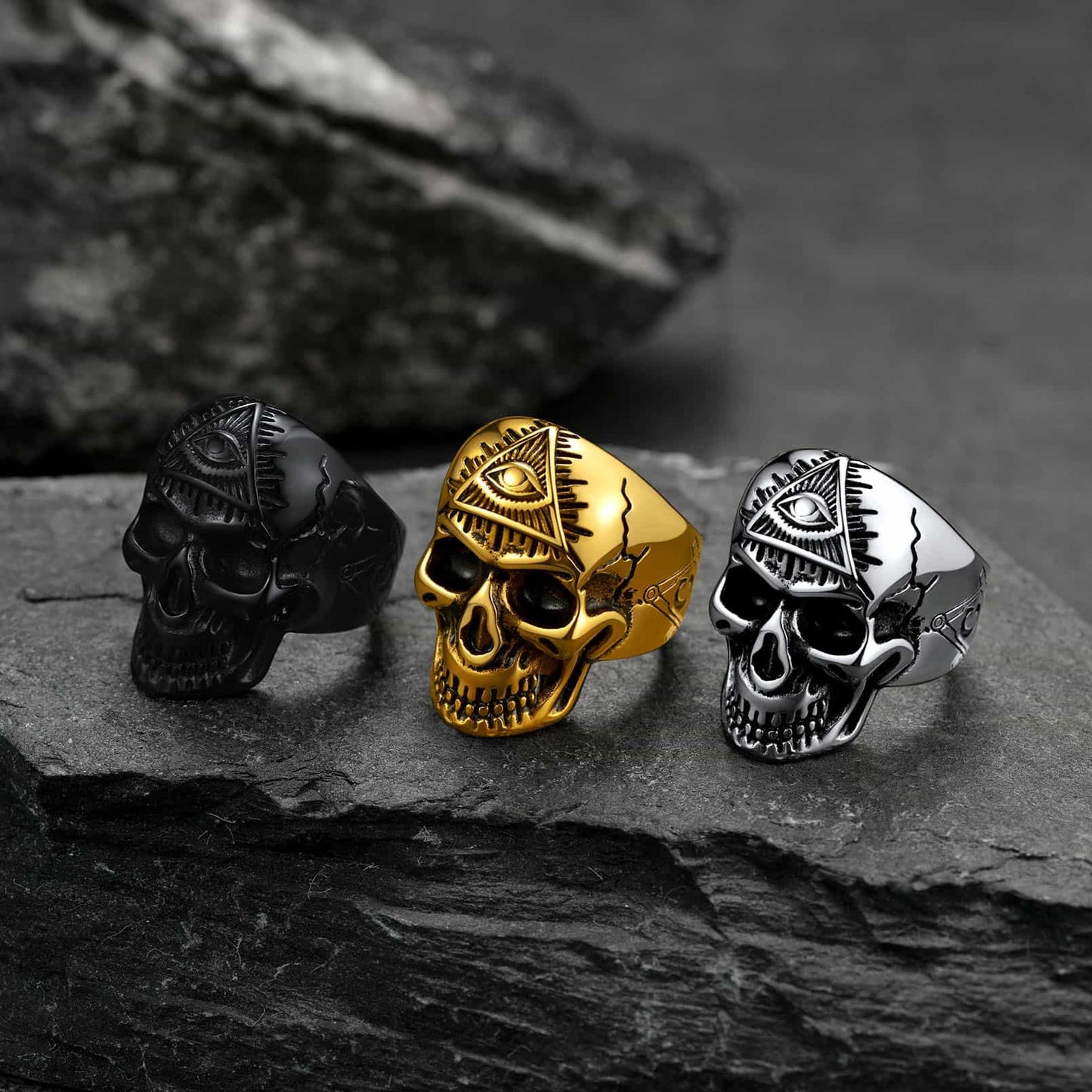 Eye of Providence Skull Ring for