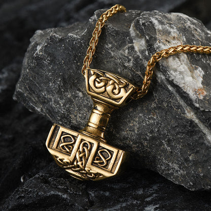 Faithheart Norse Viking Thor's Hammer Necklace Mjolnir Pendant for