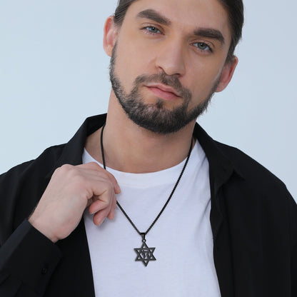 Star of David Hebrew Letter Necklace for