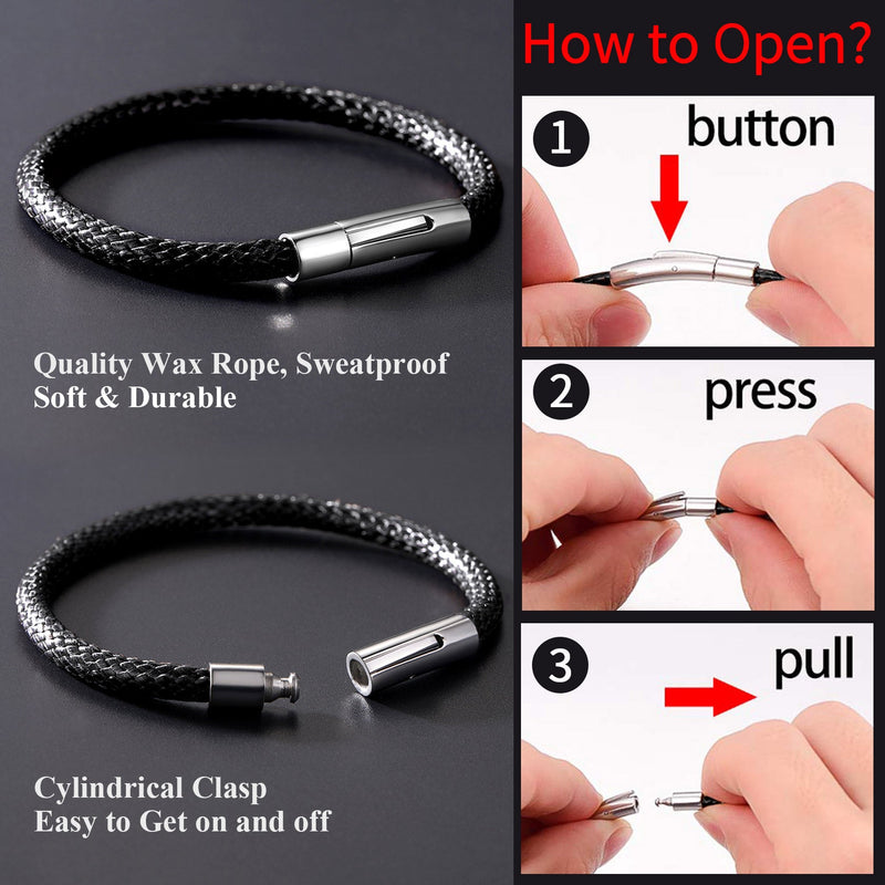Clasp Braided Genuine Leather Bracelet for