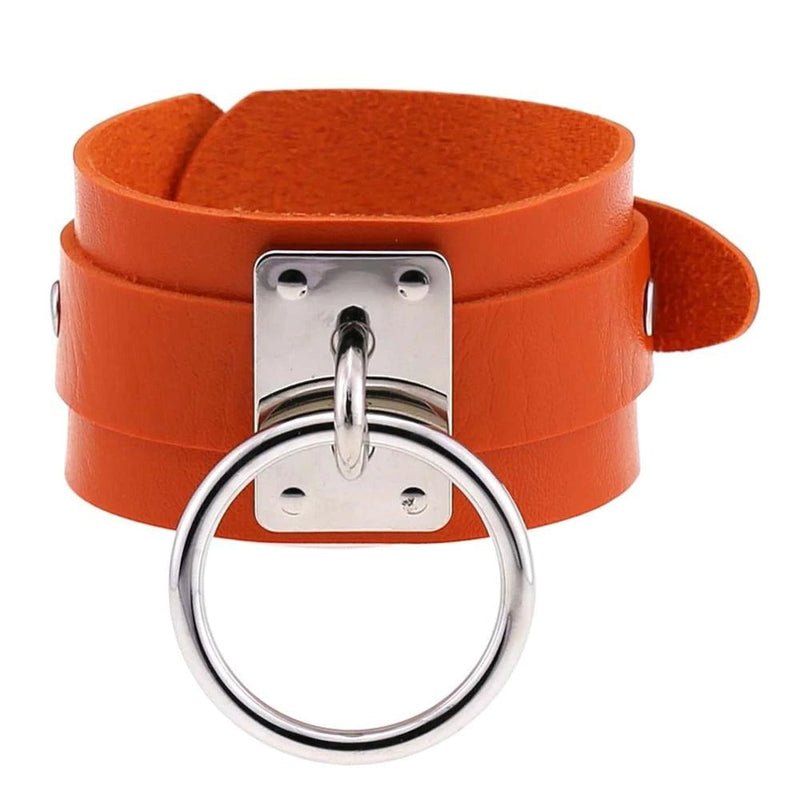 Black Leather Wristband / Bracelet for and / Rock Style Jewelry