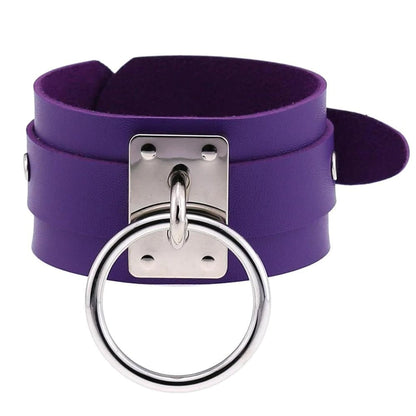 Black Leather Wristband / Bracelet for and / Rock Style Jewelry