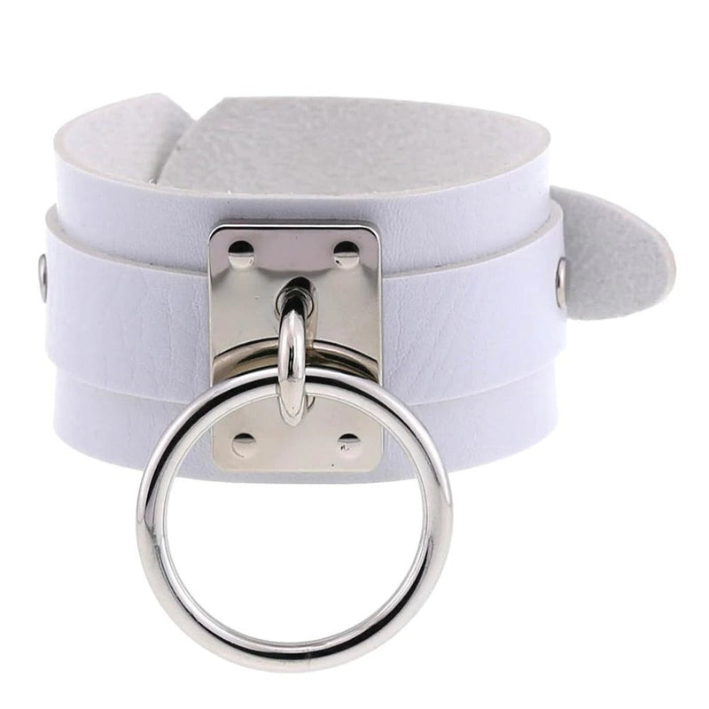 Black Leather Wristband / Bracelet for and / Rock Style Jewelry