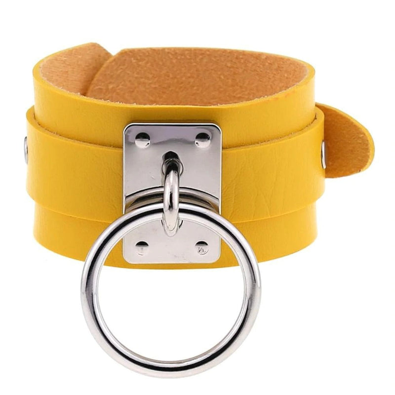 Black Leather Wristband / Bracelet for and / Rock Style Jewelry