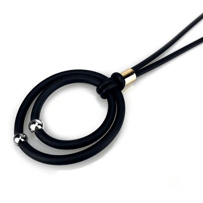 Black Round Pendant Necklaces With Alloy Beads / Accessories