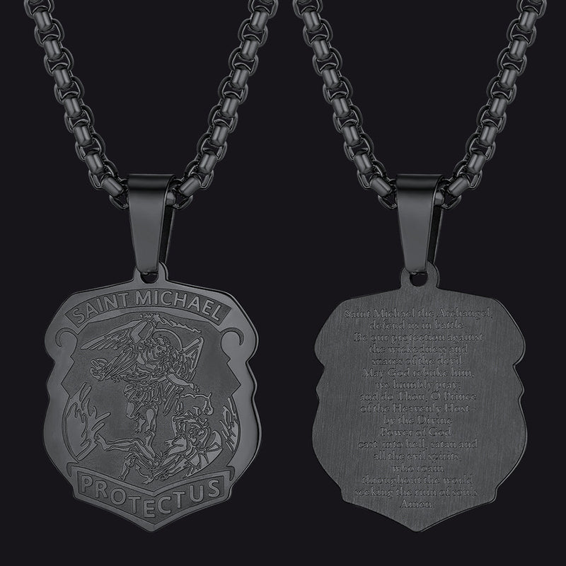 Archangel St. Michael Necklace Medal Shield Pendant for