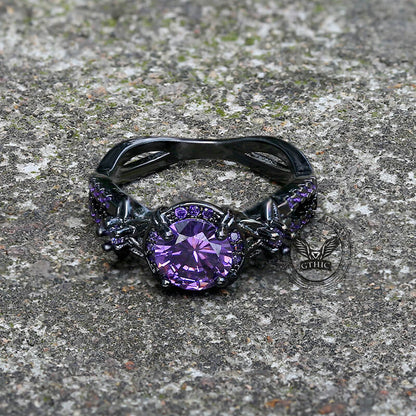 Black Diamond-set Brass Engagement Ring