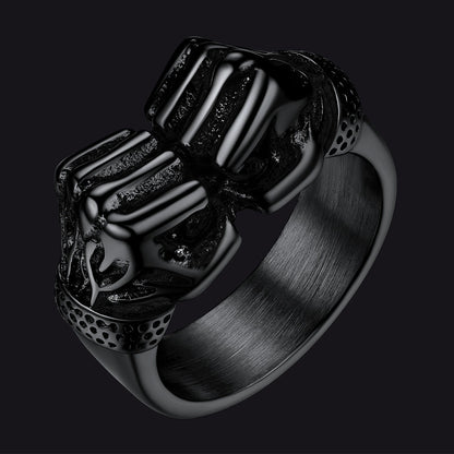 Faithheart Punk Rock Stainless Steel Boxing Fist Ring for