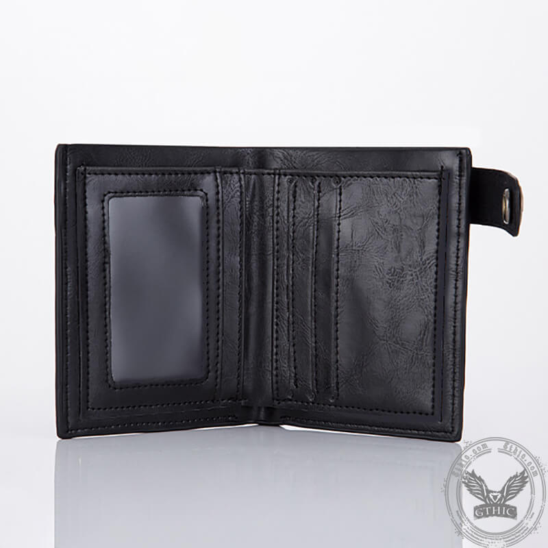 Budded Cross Pu Leather Skull Wallet