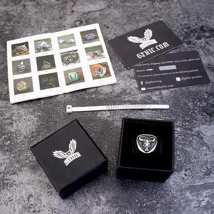 Bull Stainless Steel Signet Animal Ring