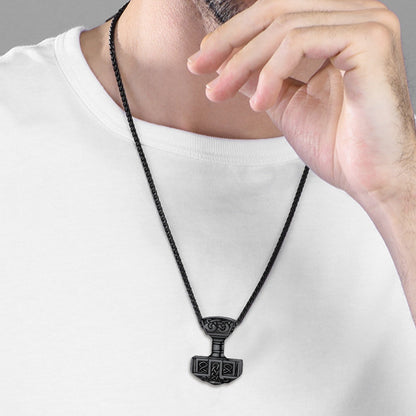 Faithheart Norse Viking Thor's Hammer Necklace Mjolnir Pendant for