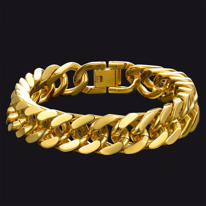 Miami Cuban Link Chain Bracelet for in Stainless Steel
