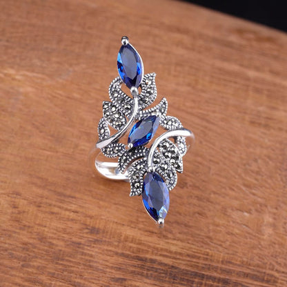 Mystic Vines Blue Zircon Ring