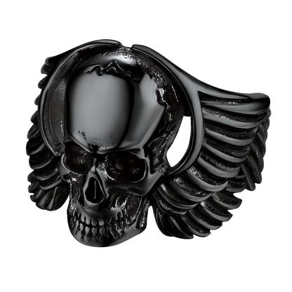 Biker Wings Skull Stainless Steel Ring for