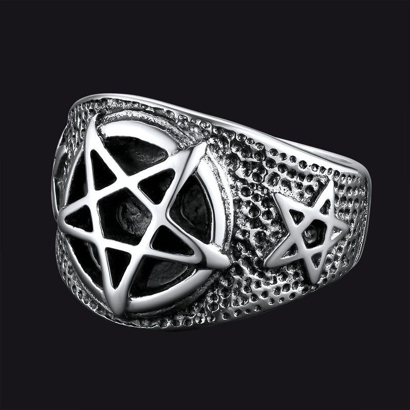 Pentagram Ring Stainless Steel Ring for